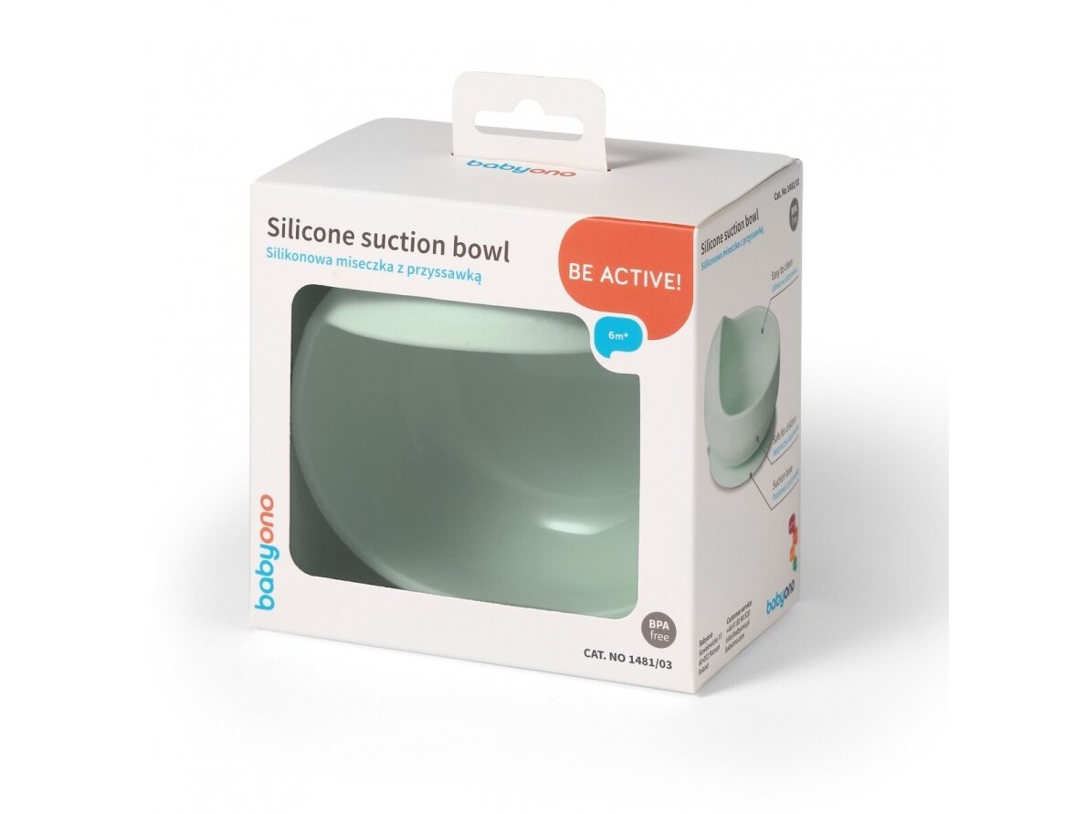 Babyono silicone suction bowl mint 1481/03 4 Babyono silicone suction bowl mint 1481/03 4
