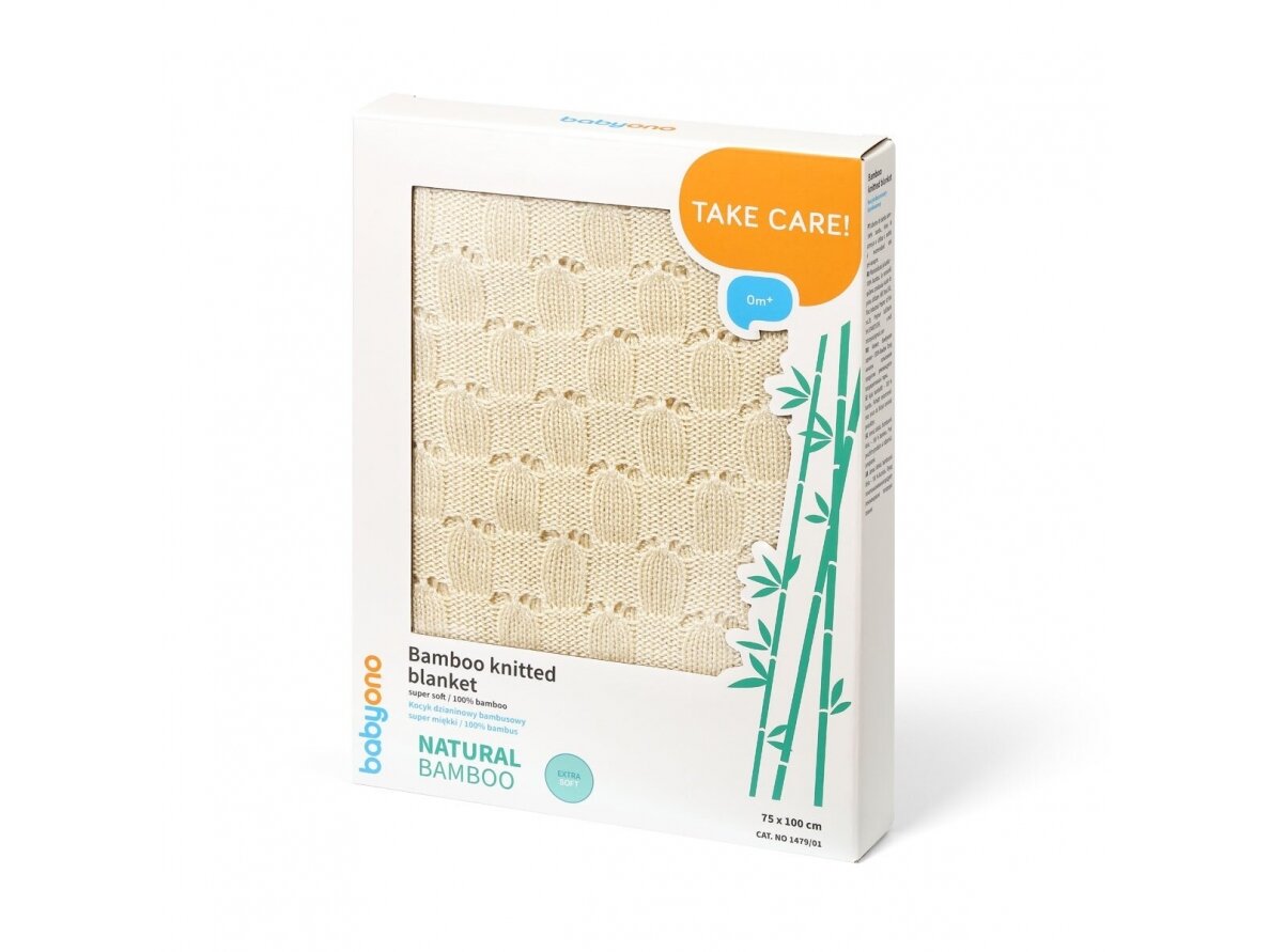 Babyono bamboo knitted blanket cream 1479/01 1 Babyono bamboo knitted blanket cream 1479/01 1