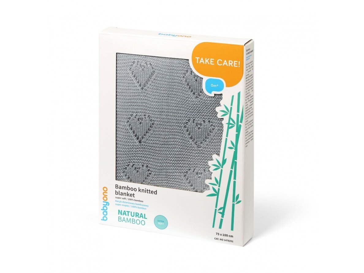 Babyono bamboo knitted blanket blue 1478/02 1