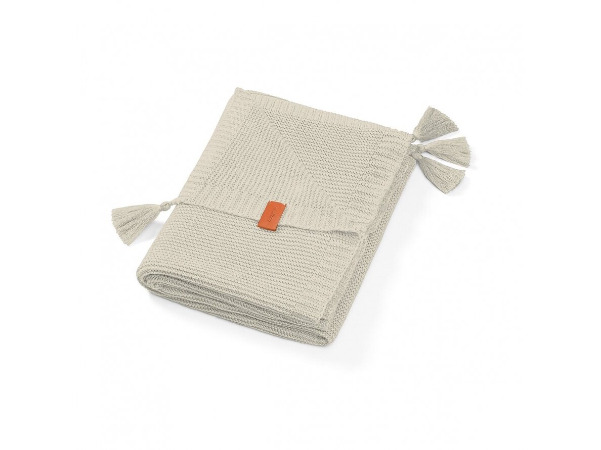 Bamboo knitted blanket with tassels, grey, 546/04 Bamboo knitted blanket with tassels, grey, 546/04
