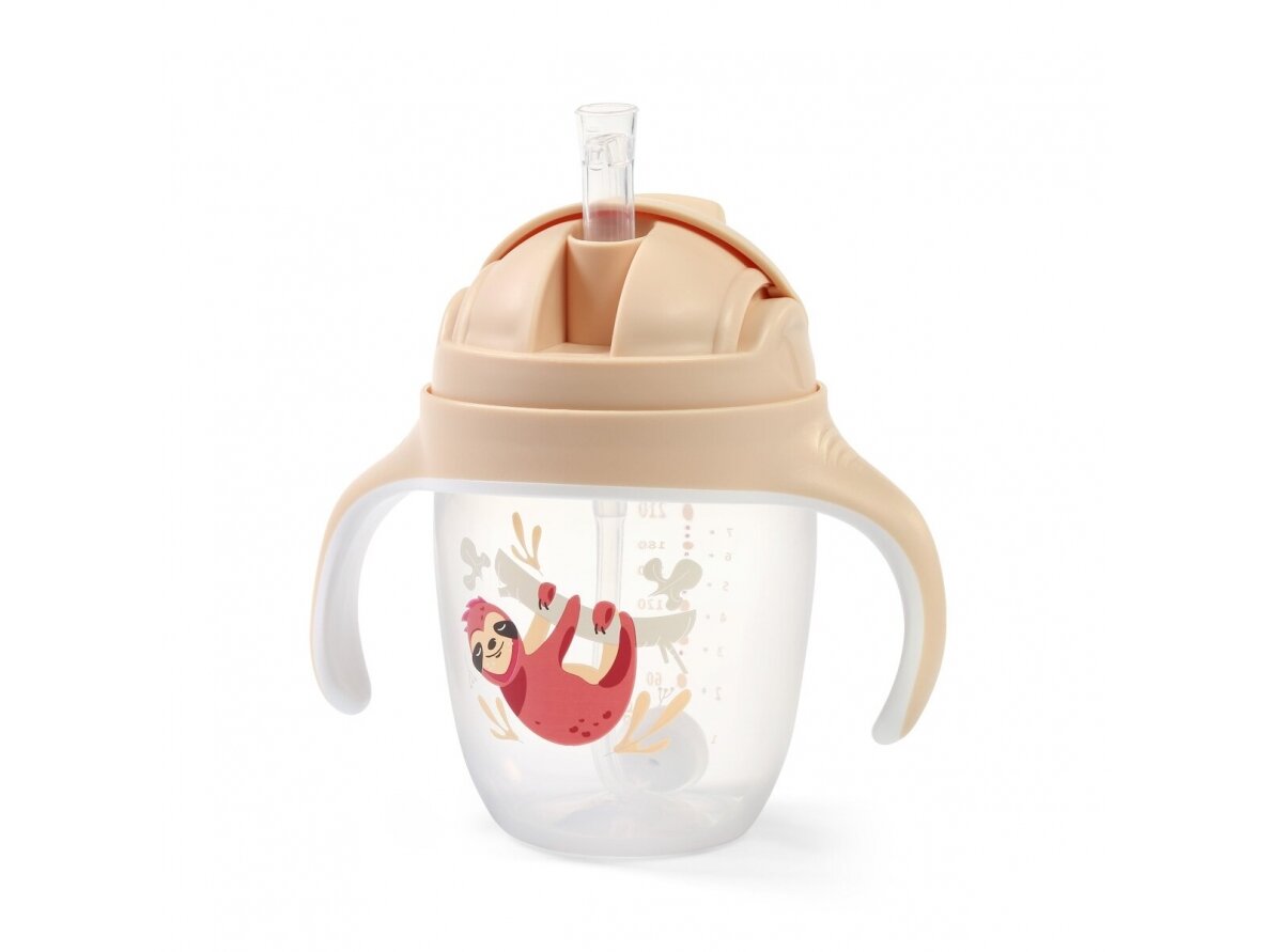 Babyono sippy cup with weighted straw brown 1464/04