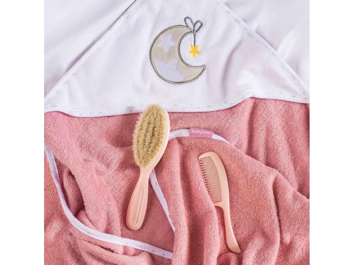 Babyono terry hooded towel pink 85x85cm 144/10 2