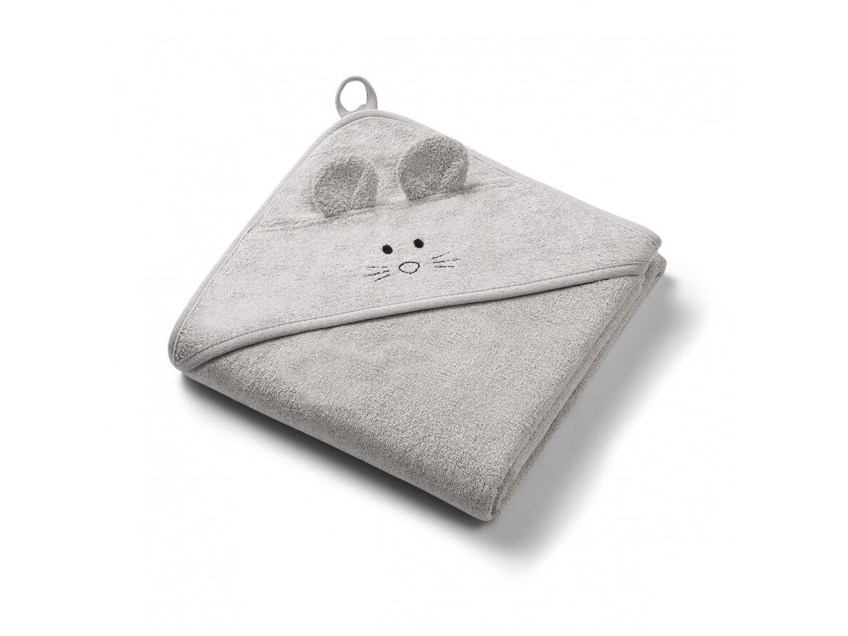 Babyono bamboo hooded towel 100x100 cm grey 1553/03