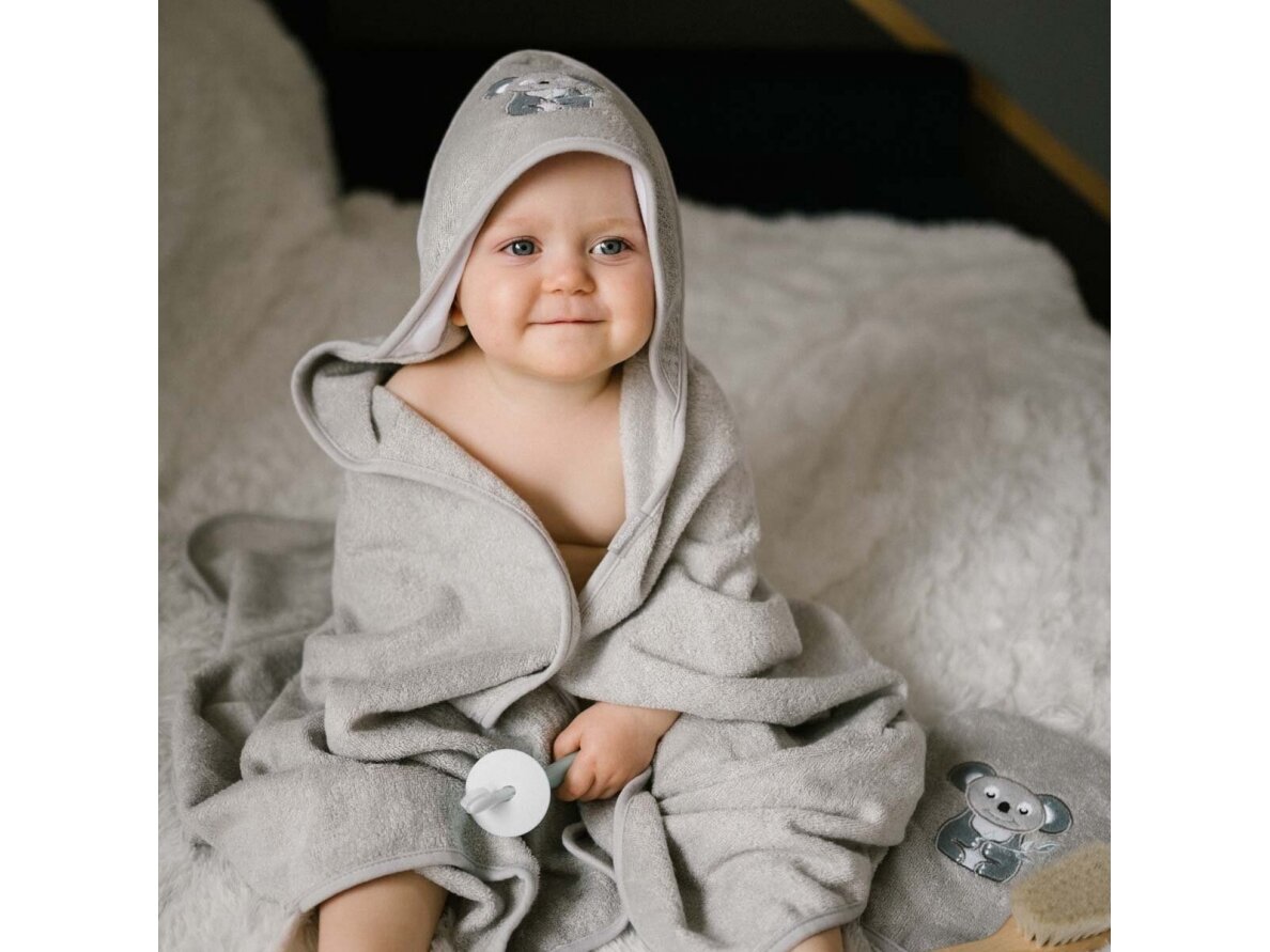 Babyono bamboo hooded towel grey NATURAL BAMBOO 100X100 346/06 3
