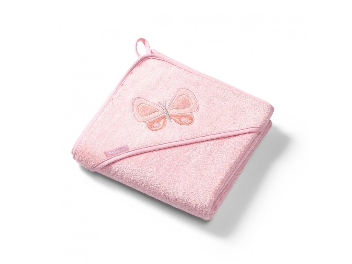 Babyono bamboo hooded towel pink NATURAL BAMBOO 100X100 Babyono bamboo hooded towel pink NATURAL BAMBOO 100X100