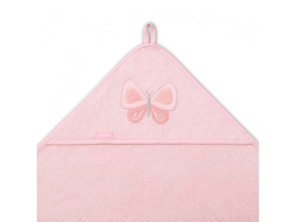 Babyono bamboo hooded towel pink NATURAL BAMBOO 100X100 2 Babyono bamboo hooded towel pink NATURAL BAMBOO 100X100 2