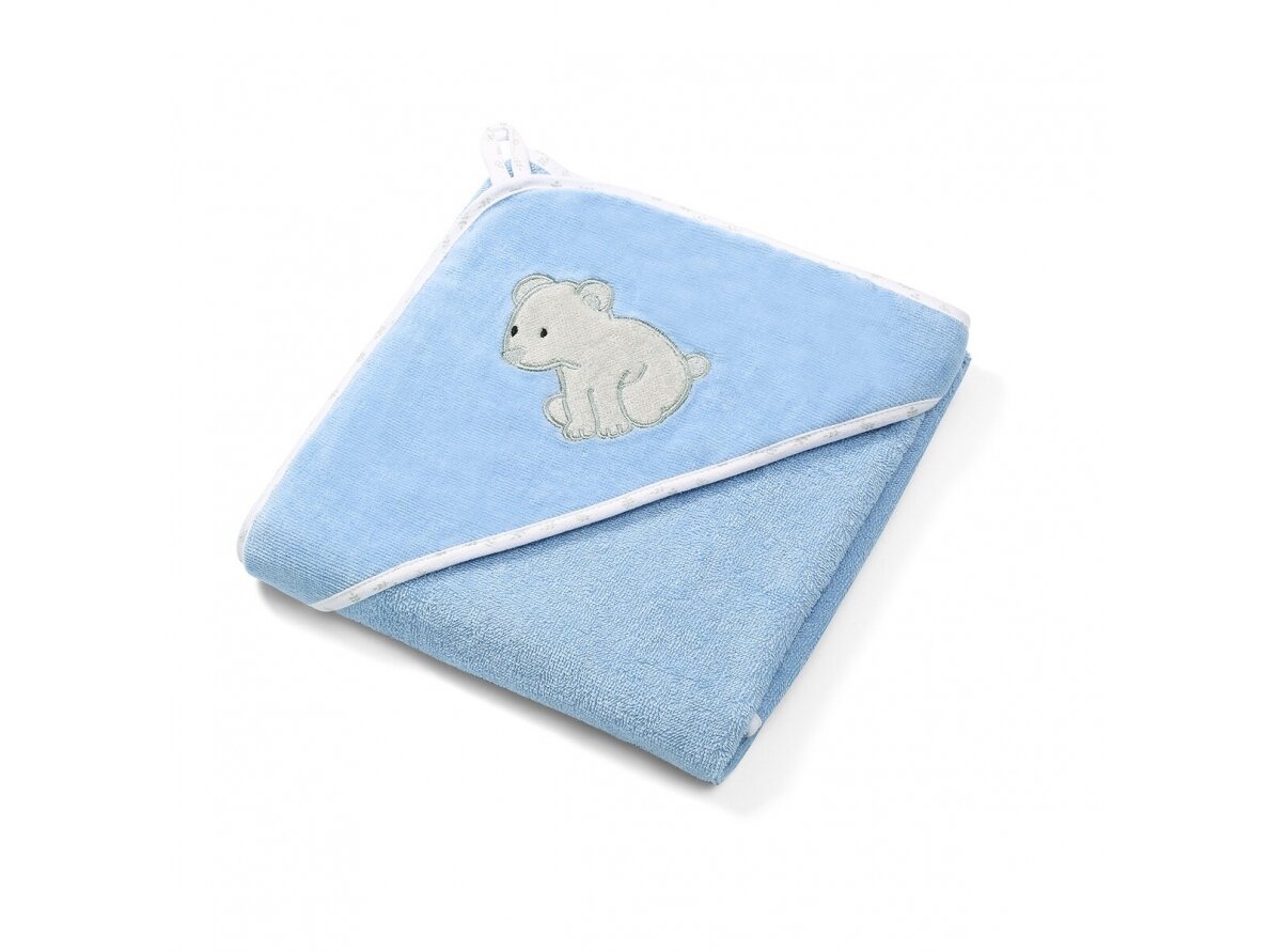 Velour hooded towel blue 100 x 100