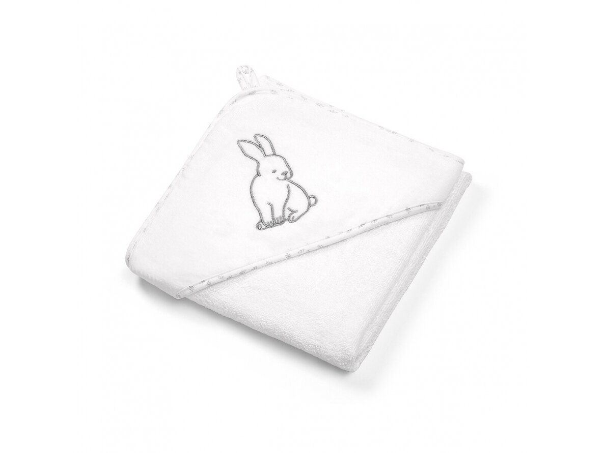 Velour hooded towel blue 100 x 100 white