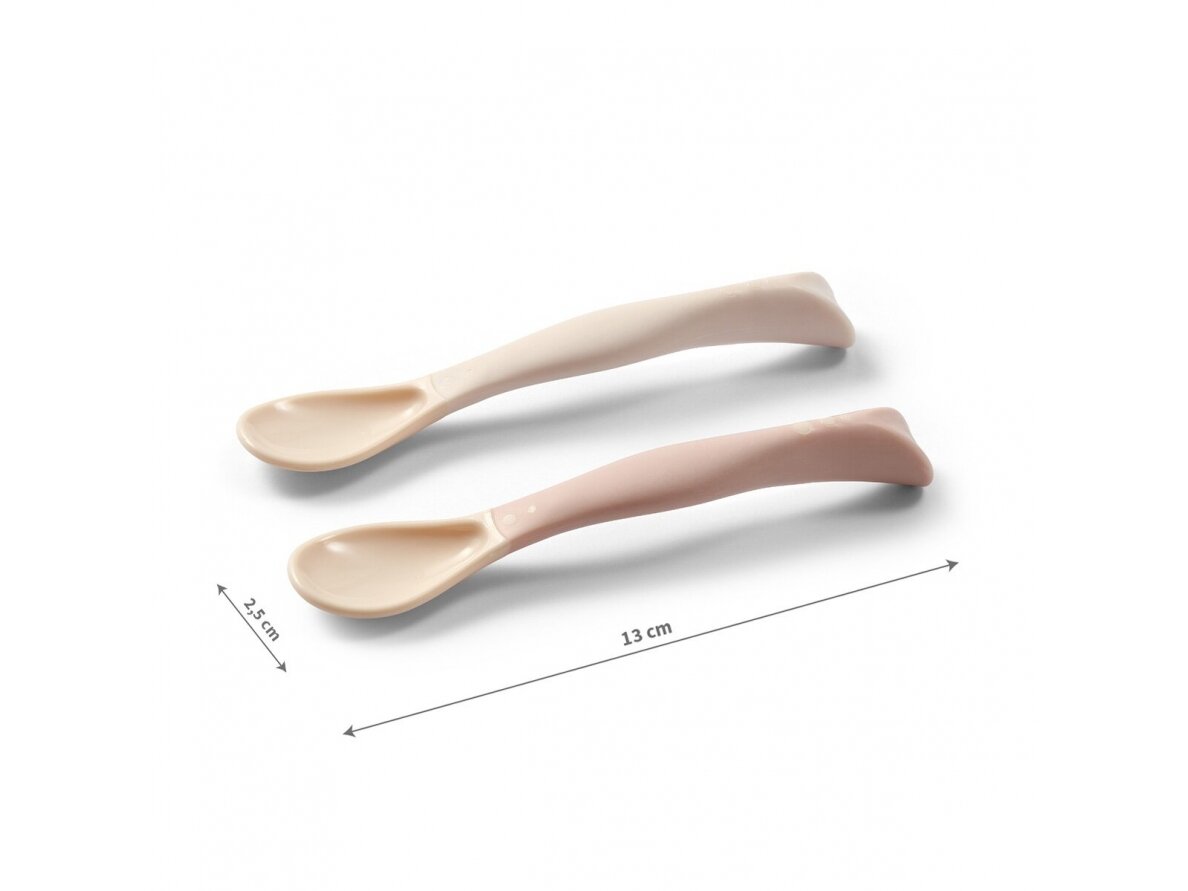 BabyOno plastic spoons for babies 2 pcs beige pink 1066/06 3 BabyOno plastic spoons for babies 2 pcs beige pink 1066/06 3