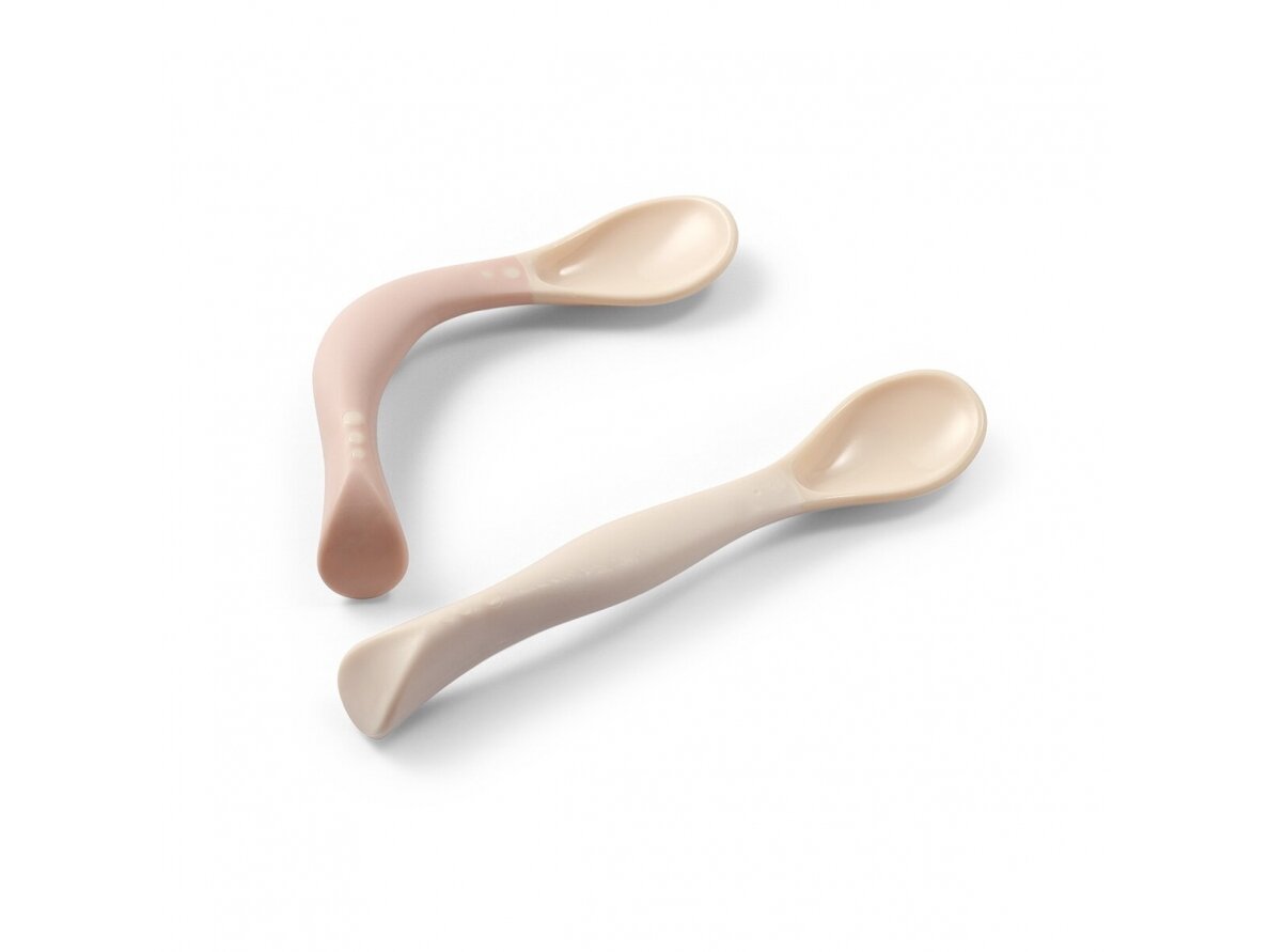 BabyOno plastic spoons for babies 2 pcs beige pink 1066/06 BabyOno plastic spoons for babies 2 pcs beige pink 1066/06