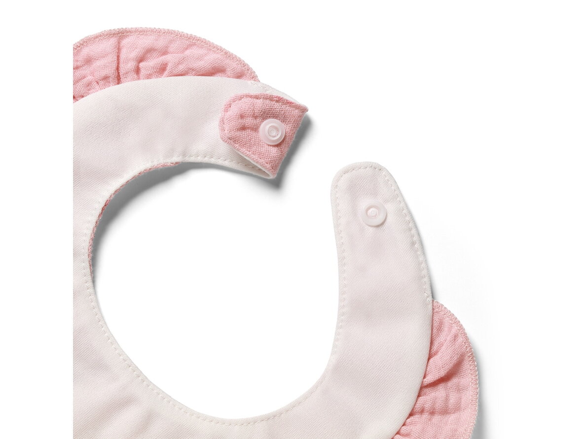 Babyono muslin bib ruffle pink 1724/02 2