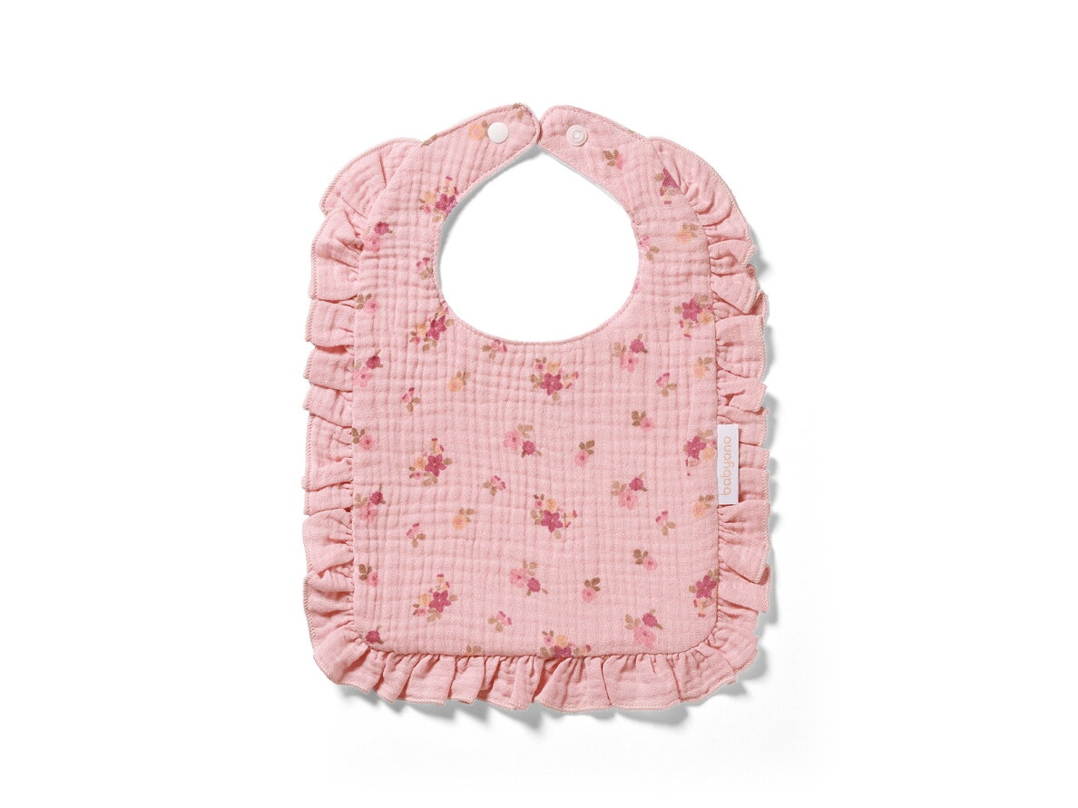 Babyono muslin bib ruffle pink 1724/02