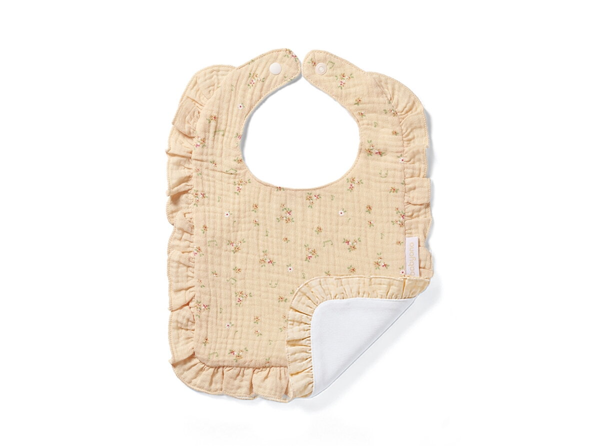 Babyono muslin bib ruffle beige 1724/02 2 Babyono muslin bib ruffle beige 1724/02 2