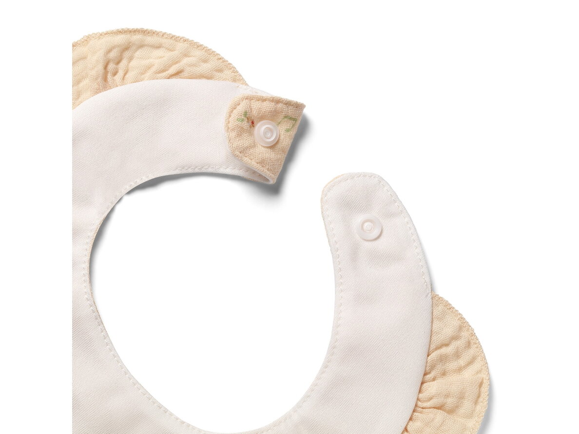 Babyono muslin bib ruffle beige 1724/02 3