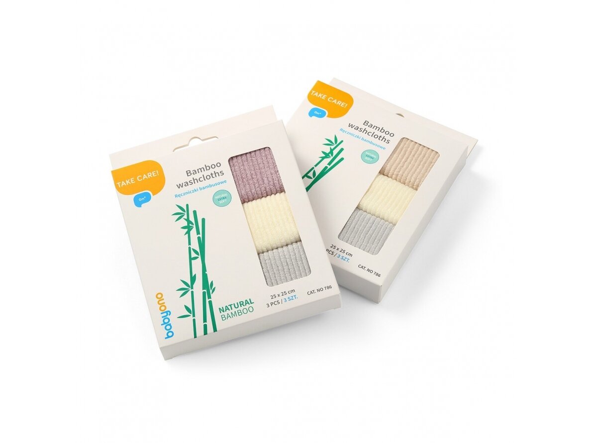 Babyono Bamboo washcloths 3-pack 786 5 Babyono Bamboo washcloths 3-pack 786 5