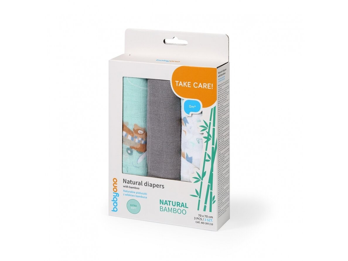 BabyOno bamboo diapers 3 pcs grey 397/10 4 BabyOno bamboo diapers 3 pcs grey 397/10 4