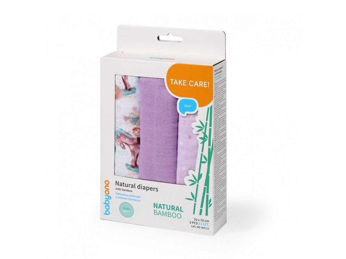BabyOno bamboo diapers 3 pcs purple 397/11 4