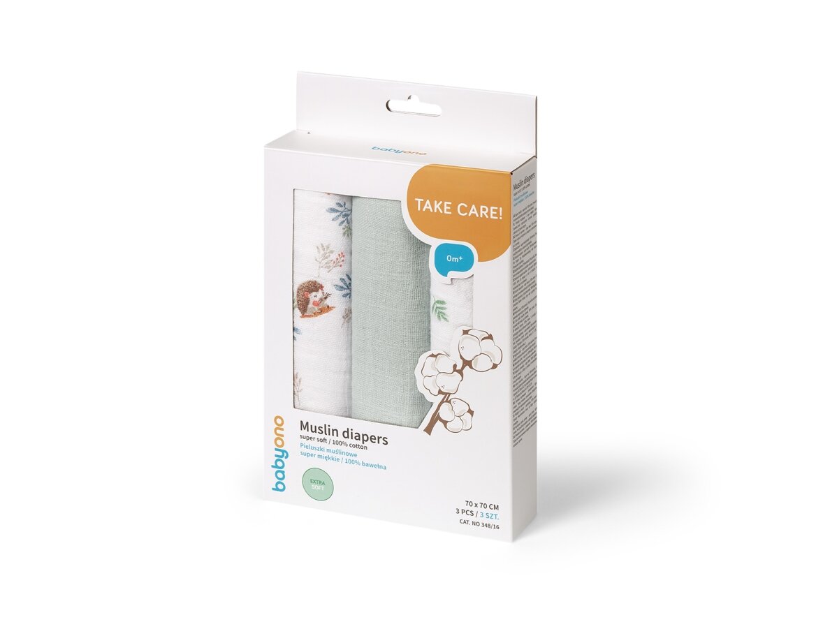 BabyOno muslin diapers mint 348/16 4