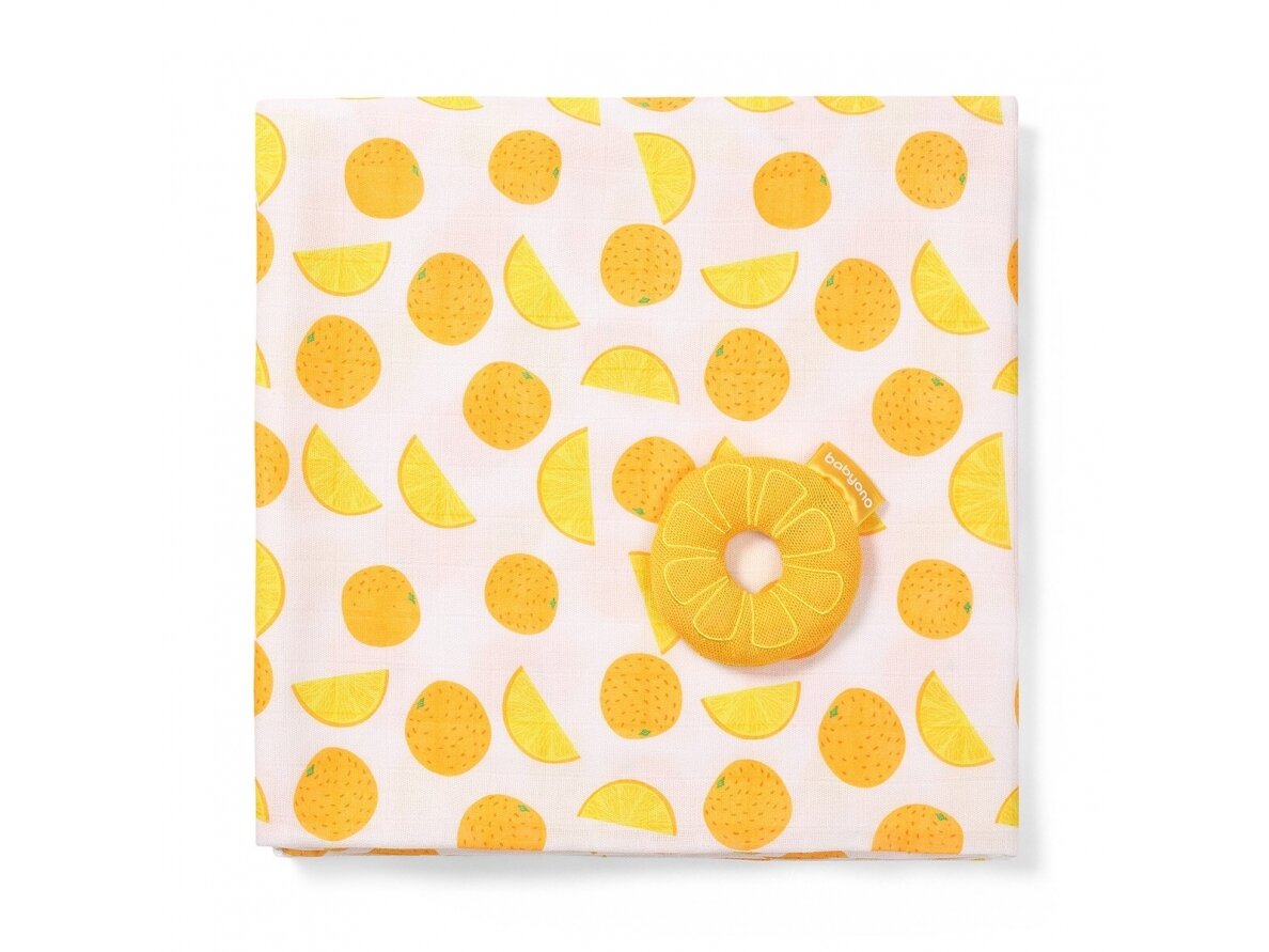 Bamboo muslin swaddle + rattle 536/03 1 Bamboo muslin swaddle + rattle 536/03 1
