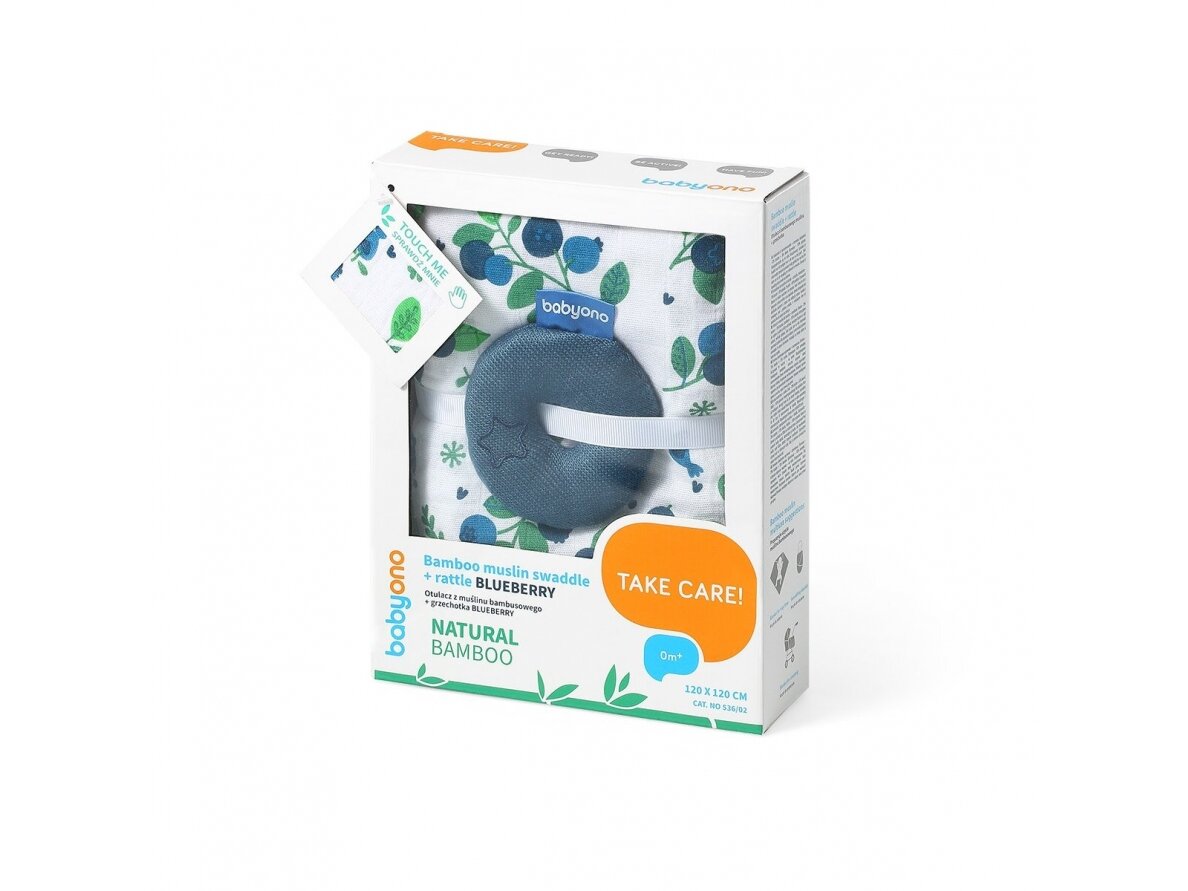 Bamboo muslin swaddle + rattle 536/02 1 Bamboo muslin swaddle + rattle 536/02 1