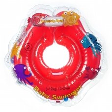 Baby Swimmer plaukimo ratas kūdikiams ant kaklo be barškučio 6-36 kg., raudonas