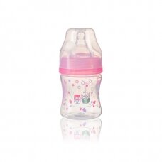 BabyOno dieglių nesukeliantis plataus kaklelio buteliukas 120 ml nuo 0 mėn rožinis 402/02