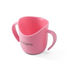 Babyono ergonomiškas mokomasis puodelis rožinis 1463/04
