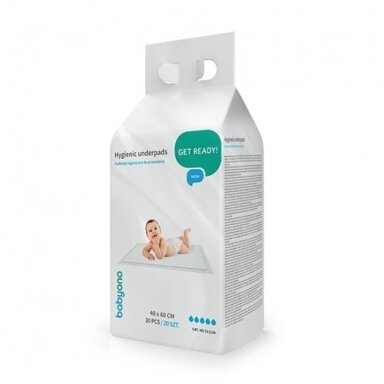 BabyOno kūdikio pervystymo paklotai, 20 vnt., 40x60, 513/20 BabyOno kūdikio pervystymo paklotai, 20 vnt., 40x60, 513/20