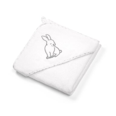 BabyOno rankšluostis su gobtuvu veliūras 76x76 baltas, zuikis, 538/01 BabyOno rankšluostis su gobtuvu veliūras 76x76 baltas, zuikis, 538/01