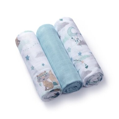 BabyOno vystyklai bambukiniai 3 vnt mėlyni 397/12 BabyOno vystyklai bambukiniai 3 vnt mėlyni 397/12