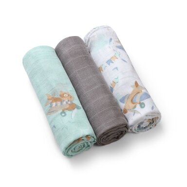 BabyOno vystyklai bambukiniai 3 vnt pilki 397/10 BabyOno vystyklai bambukiniai 3 vnt pilki 397/10