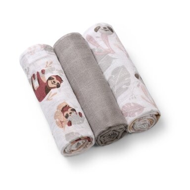 BabyOno vystyklai medvilniniai 3 vnt pilki 348/10 BabyOno vystyklai medvilniniai 3 vnt pilki 348/10