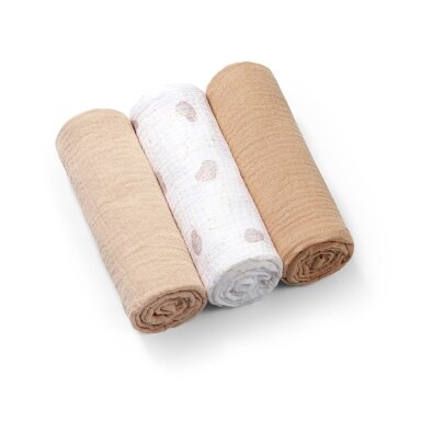 BabyOno vystyklai medvilniniai 3 vnt rudas 828/02 BabyOno vystyklai medvilniniai 3 vnt rudas 828/02
