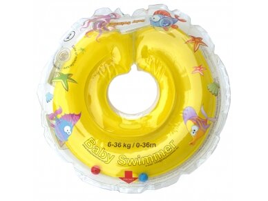 Baby Swimmer Inflatable neck ring for bathing newborns 6-36 kg., without rattles, yellow Baby Swimmer Inflatable neck ring for bathing newborns 6-36 kg., without rattles, yellow