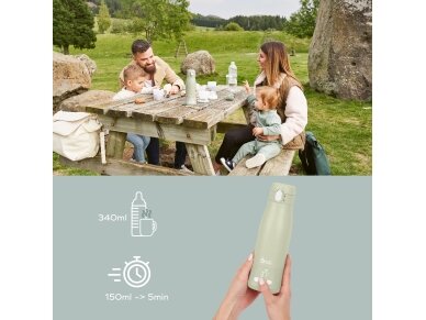 Babymoov Moov & Feed travel bottle warmer - Sage Green A002104 4 Babymoov Moov & Feed travel bottle warmer - Sage Green A002104 4