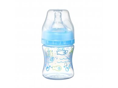 Anti colic wide neck plastic bottle, 120 ml blue 402/03 Anti colic wide neck plastic bottle, 120 ml blue 402/03