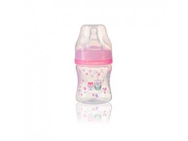 Anti colic wide neck plastic bottle, 120 ml pink 402/02 Anti colic wide neck plastic bottle, 120 ml pink 402/02