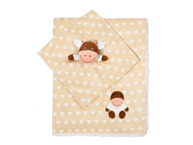 Double-sided minky blanket with the baby’s first little friend