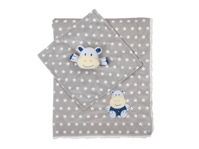 Double-sided minky blanket with the baby’s first little friend
