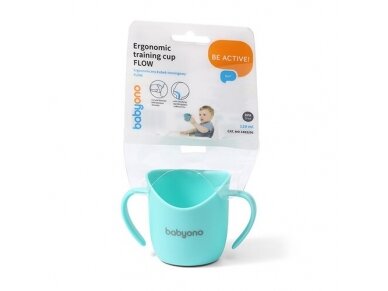 Babyono Ergonomic training cup mint FLOW 1463/06 2 Babyono Ergonomic training cup mint FLOW 1463/06 2