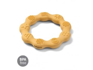 Babyono Silicone teether RING yellow 825/01 2 Babyono Silicone teether RING yellow 825/01 2