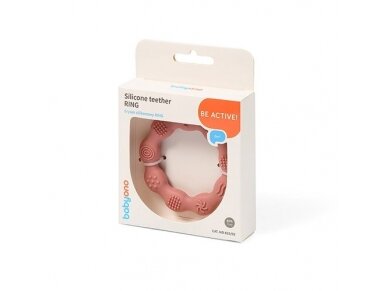 Babyono Silicone teether RING pink 825/02 4 Babyono Silicone teether RING pink 825/02 4