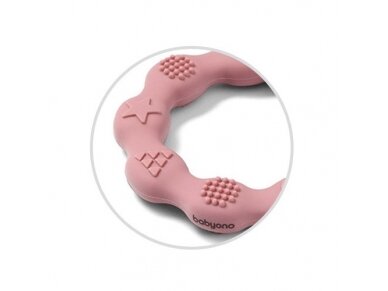 Babyono Silicone teether RING pink 825/02 1 Babyono Silicone teether RING pink 825/02 1
