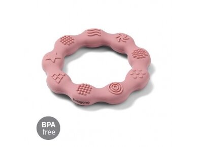 Babyono Silicone teether RING pink 825/02 2
