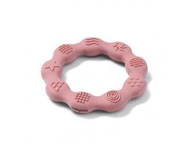 Babyono Silicone teether RING pink 825/02 Babyono Silicone teether RING pink 825/02