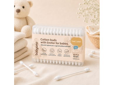 Babyono cotton buds with a limiter for children60pcs 1711 2