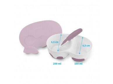Two-chamber baby bowl with spoon 1067/02, pink 6 Two-chamber baby bowl with spoon 1067/02, pink 6