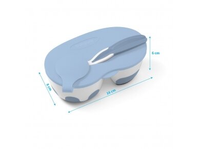 Two-chamber baby bowl with spoon 1067/01, blue 5 Two-chamber baby bowl with spoon 1067/01, blue 5