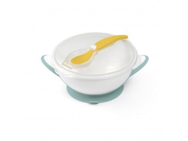Baby suction bowl with spoon, yellow, 1063/03 Baby suction bowl with spoon, yellow, 1063/03