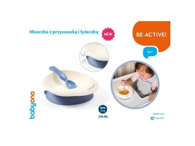 Baby suction bowl with spoon, blue, 1077 7 Baby suction bowl with spoon, blue, 1077 7